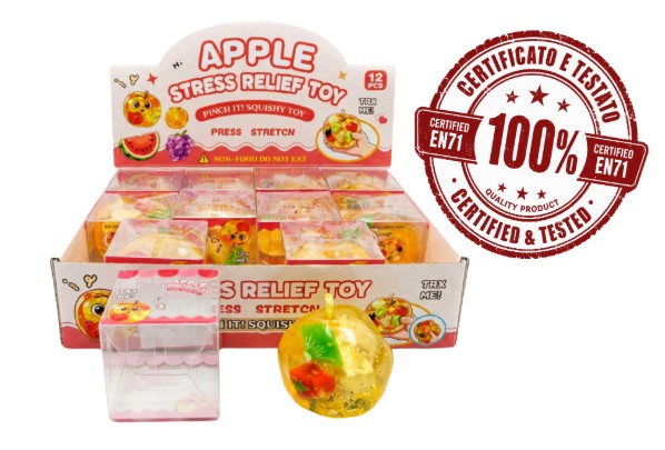 SQUISHY (Ice-Fruit Apple) Mela Trasparente con Frutta 6cm – Silicone –  In espo da 12pz…x12…x72